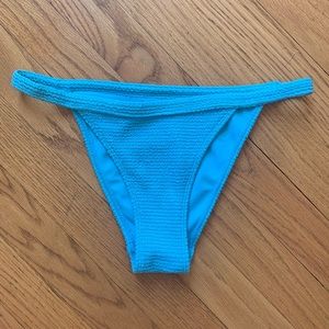 ruffled blue swim bottoms